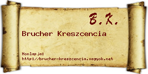 Brucher Kreszcencia névjegykártya